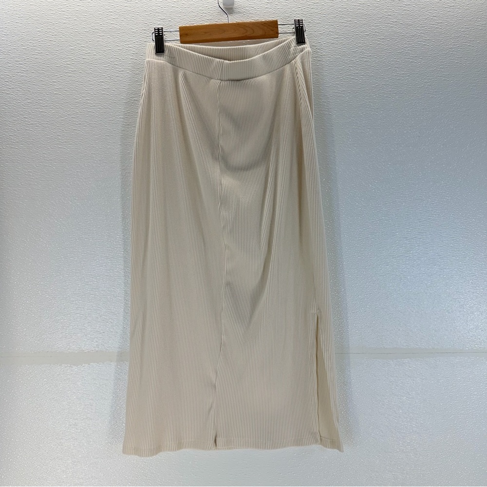 Isabel Maternity XS Ribbed Knit Top &‎ Midi Skirt Set Cream Nursing Friendly - Picture 8 of 17